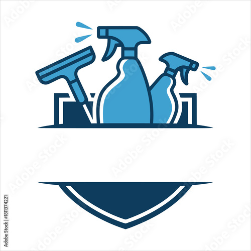 Cleaning supplies service logo icon