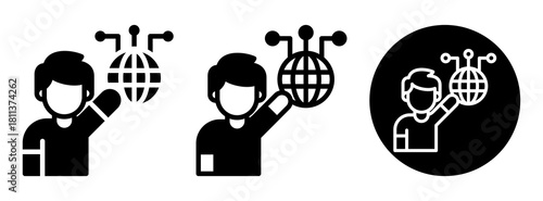 Digital Participation Icon Collection Glyph & Mixed Style