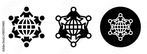 Community Connection Icon Collection Glyph & Mixed Style