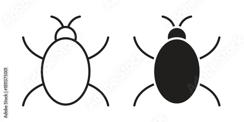 Bug icons of black colored in various styles