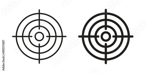 Bullseye pointer icons of black colored in various styles