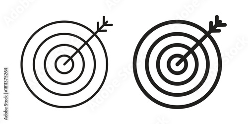 Bullseye icons of black colored in various styles