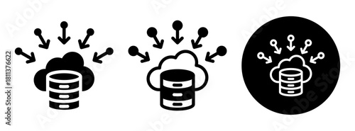 Data Aggregation Icon Collection Glyph & Mixed Style
