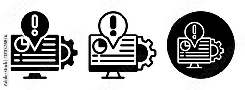 Information Management Icon Collection Glyph & Mixed Style