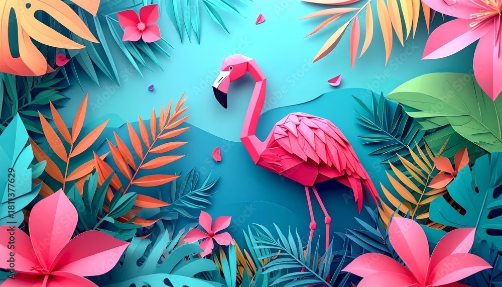 Obraz premium Origami paper animal illustrations