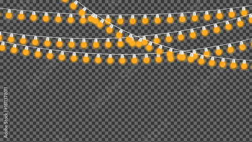 Festive glowing string lights illuminate any occasion with warm inviting light, perfect for event decor, celebrations, and modern designs