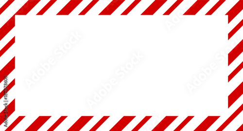 Candy cane christmas frame with blank space. Christmas border frame. Merry Christmas Candy cane rectangle frame card elements decoration. New Year picture frame ribbon. Xmas striped border