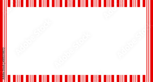 Candy cane christmas frame with blank space. Christmas border frame. Merry Christmas Candy cane rectangle frame card elements decoration. New Year picture frame ribbon. Xmas striped border