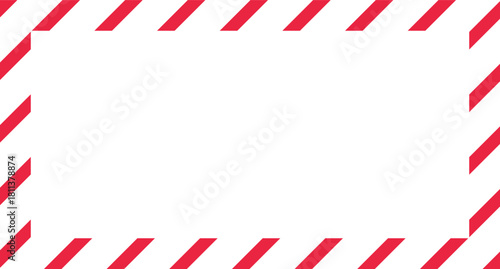 Candy cane christmas frame with blank space. Christmas border frame. Merry Christmas Candy cane rectangle frame card elements decoration. New Year picture frame ribbon. Xmas striped border