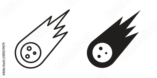 Comet icons of black colored in various styles
