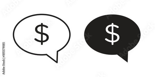 Comment dollar icons of black colored in various styles