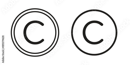Copyright icons of black colored in various styles