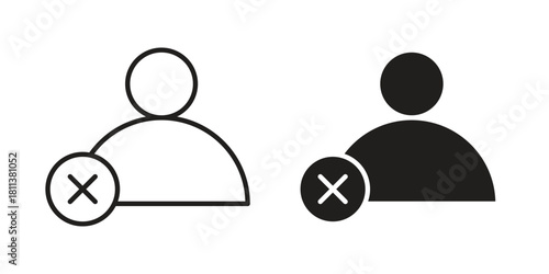 Delete user icons of black colored in various styles