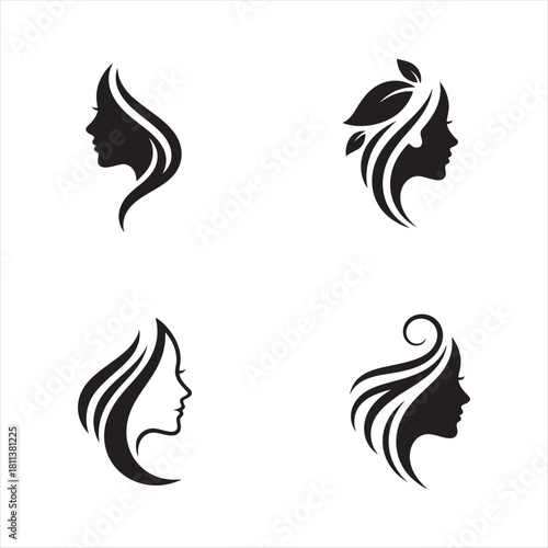 silhouette of a woman with long hair