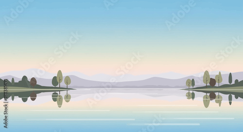 lake with vector style