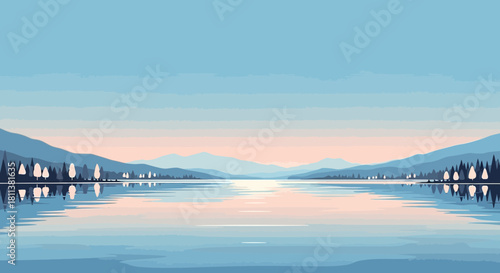 lake with vector style