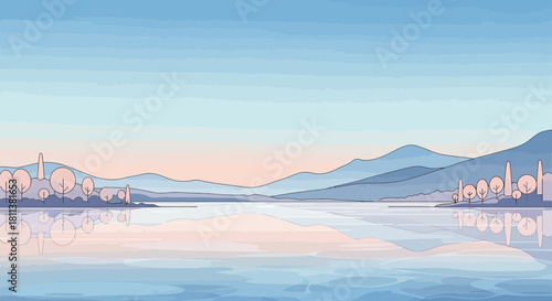 lake with vector style