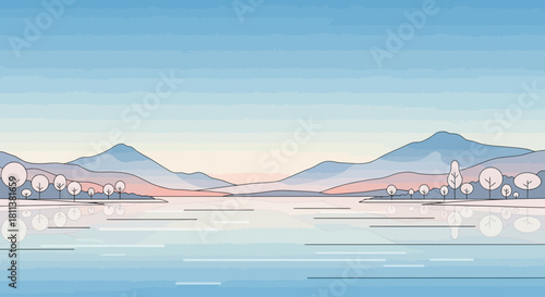 lake with vector style