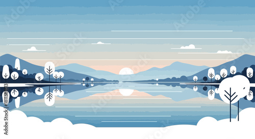 lake with vector style
