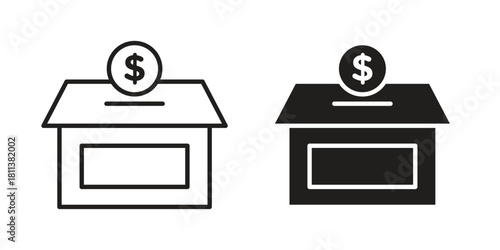 Donate icons of black colored in various styles
