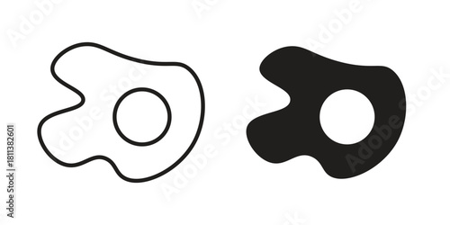 Egg fried icons of black colored in various styles
