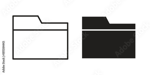 Folder icons of black colored in various styles