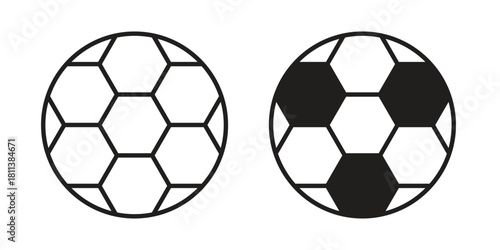 Football icons of black colored in various styles
