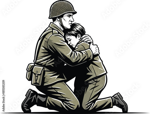 Soldier's Embrace A Touching Reunion After War A Moment of Peace