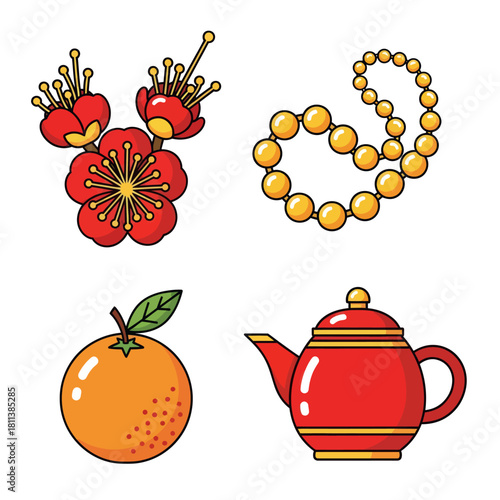 Vibrant floral jewelry combinations including a sun-kissed orange and a