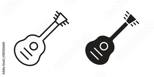 Guitar icons of black colored in various styles