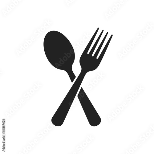 Silhouette of a crossed spoon and fork