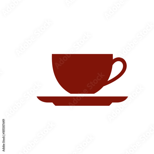 Silhouette of a coffee cup and saucer