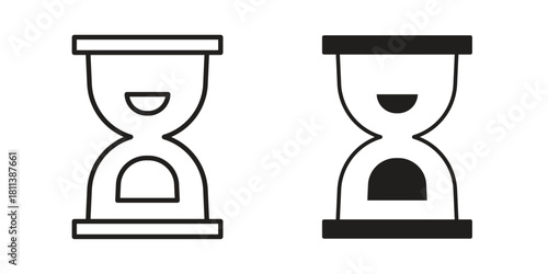 Hourglass icons of black colored in various styles