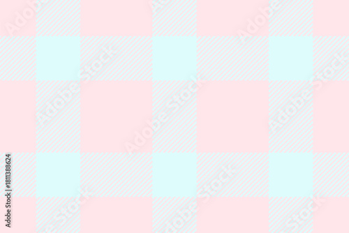 Retail seamless tartan check, costume fabric background pattern. Picnic blanket vector textile plaid texture in light and light cyan colors.