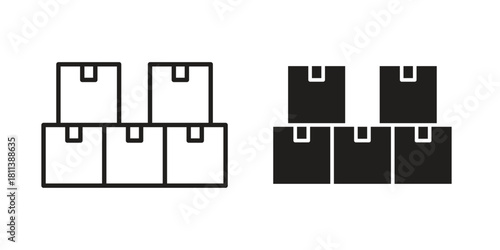 Inventory icons of black colored in various styles