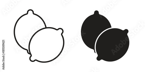 Lemon icons of black colored in various styles