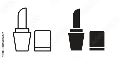 Lipstick icons of black colored in various styles