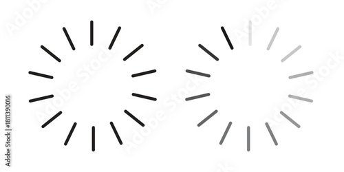 Loading icons of black colored in various styles