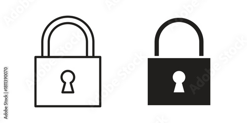 Lock icons of black colored in various styles