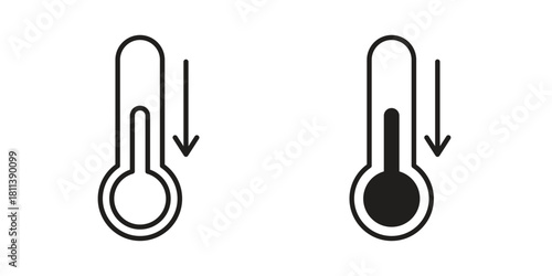 Low Temperature icons of black colored in various styles
