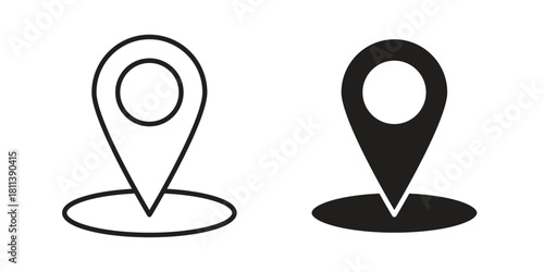 Marker icons of black colored in various styles