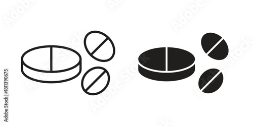 Medicine icons of black colored in various styles