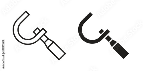 Micrometer icons of black colored in various styles