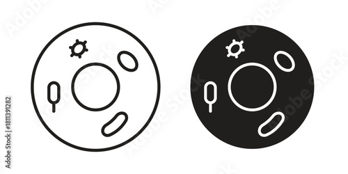 Microorganism icons of black colored in various styles