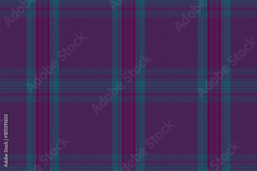 Detailed tartan pattern in purple and teal. Perfect for backgrounds, textiles, fashion designs, or adding a touch of traditional elegance. Versatile and timeless.