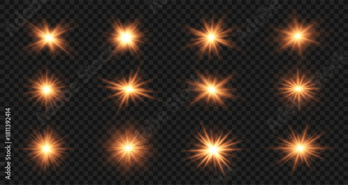 Orange glow forms a vivid flare across the sky. Warm lights ripple through the drifting mist. Fine sparks hover around the glowing line.