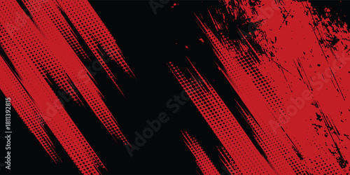 Halftone dots red and blue color pattern gradient grunge texture background. Dot pop art comic sport style vector illustration. grunge vector dots