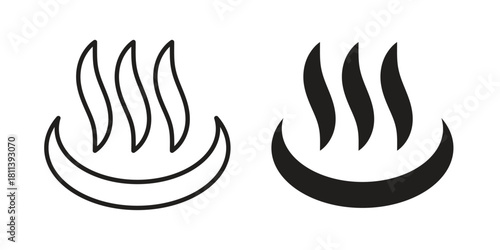 Onsen icons of black colored in various styles