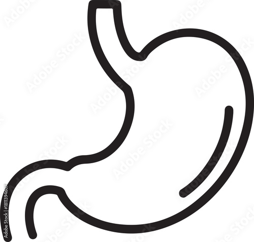 Human stomach outline icon vital digestive system anatomy illustration