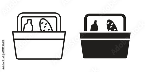 Picnic icons of black colored in various styles